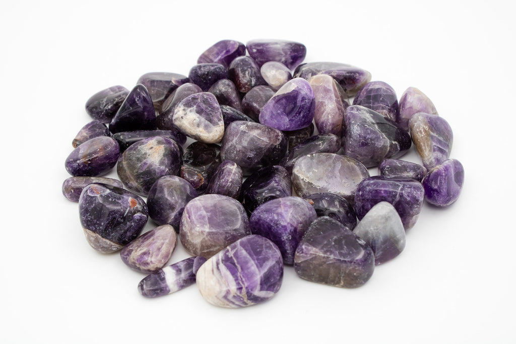 Chevron Amethyst Tumbled Stones