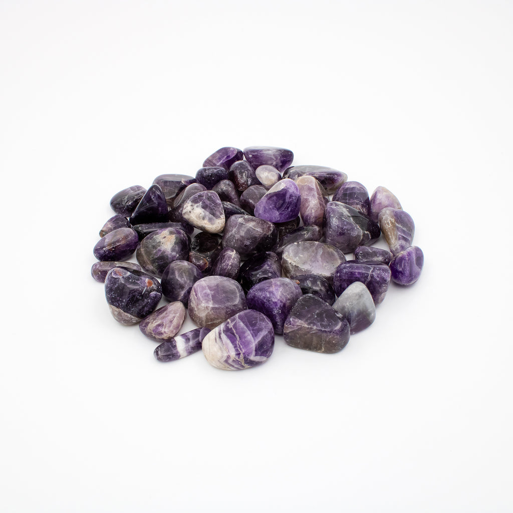 Chevron Amethyst Tumbled Stones