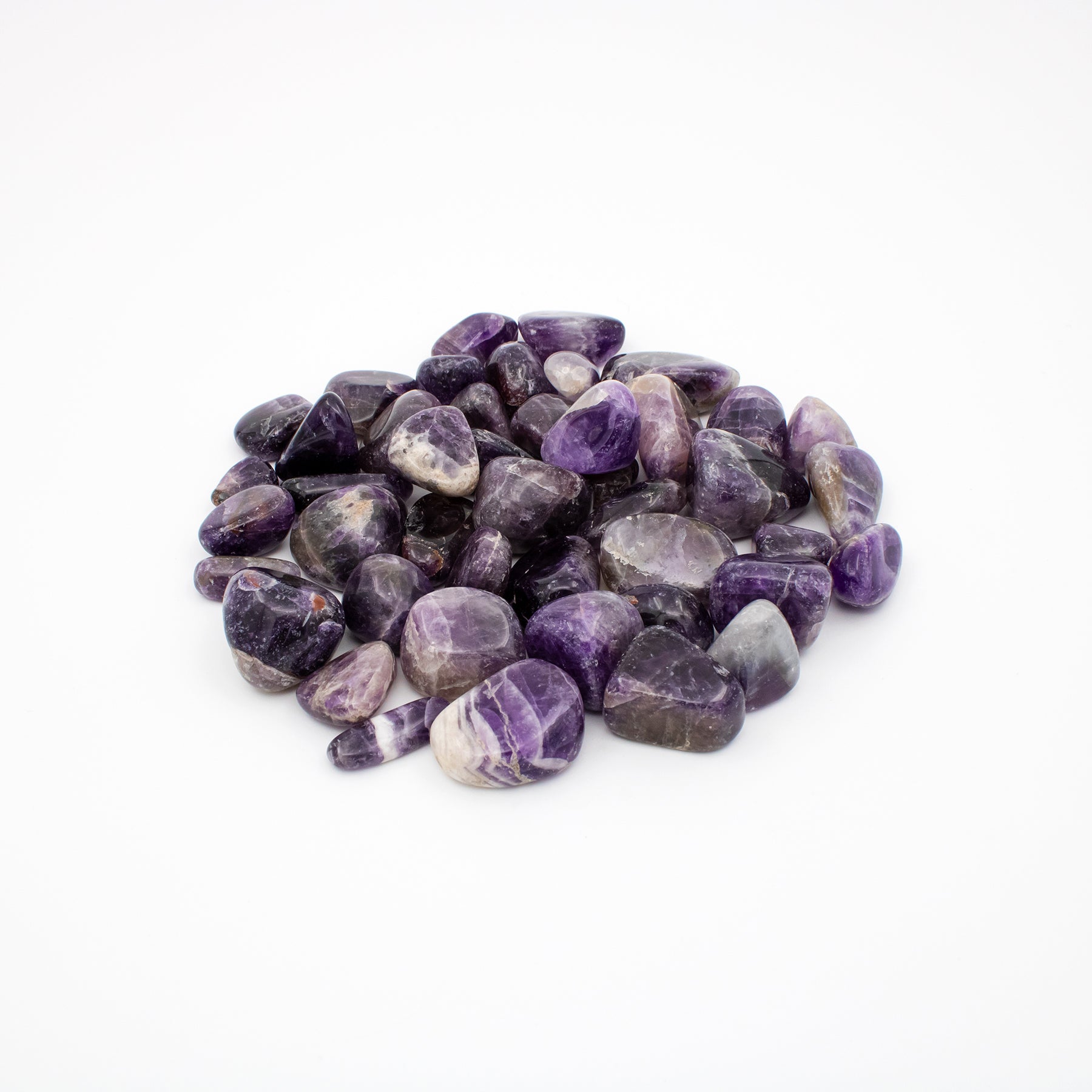 Chevron Amethyst Tumbled Stones