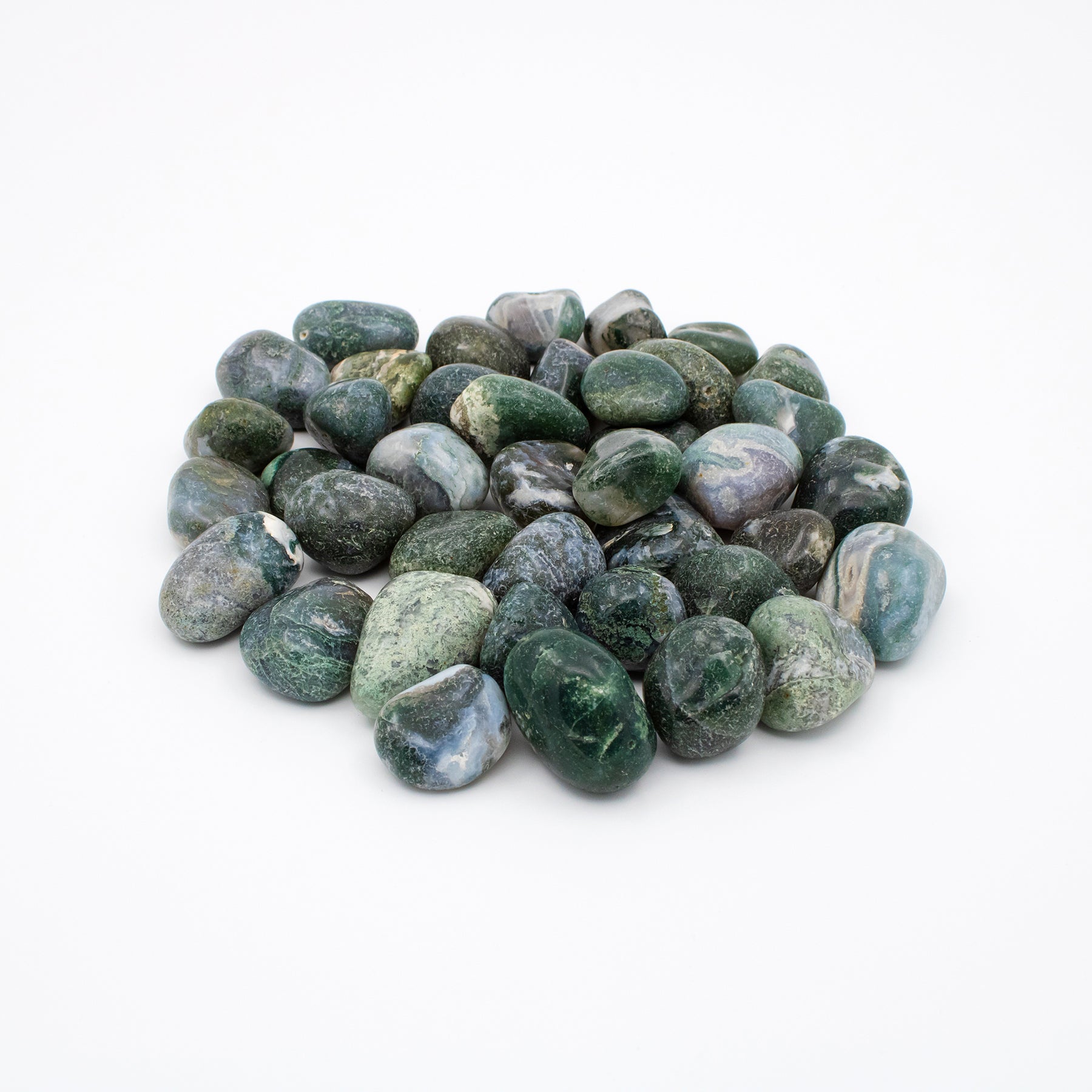 Moss Agate Tumbled Stones